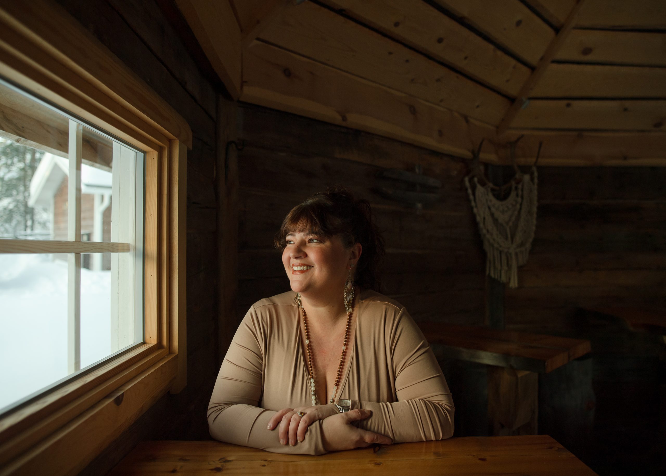 Helena Karchere coach looking centered and joyful on retreat